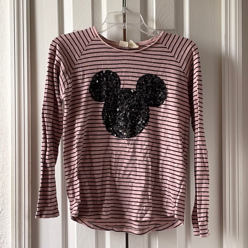 Zara Girls Sequin Mickey Long Sleeve Tee